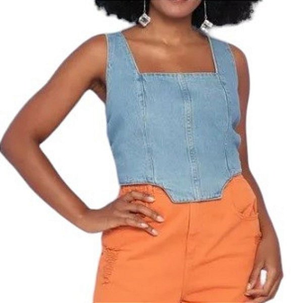 Cropped Jeans Com Zíper - Enfim