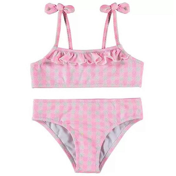 Biquíni  Infantil Xadrez Rosa- Malwee Kids