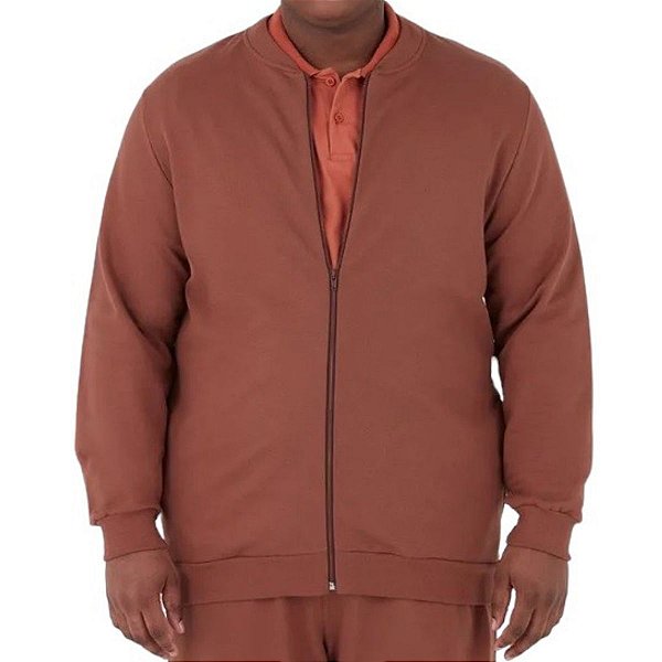 Jaqueta Masculina Plus Size- Básica em Moletom Flanelado Malwee