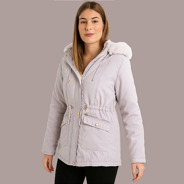 Jaqueta Parka Peluciada Feminina- Safira