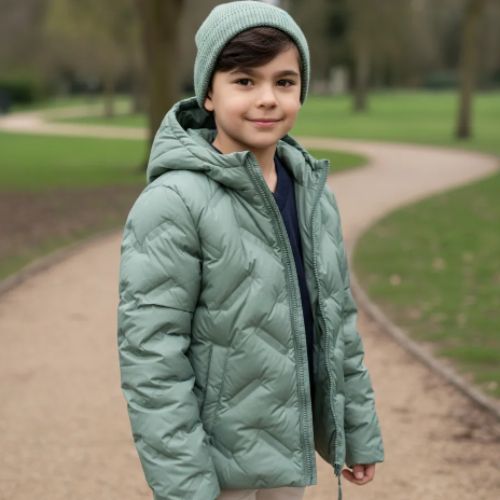 Jaqueta Menino Puffer Com Capuz Em Tafetá Carinhoso