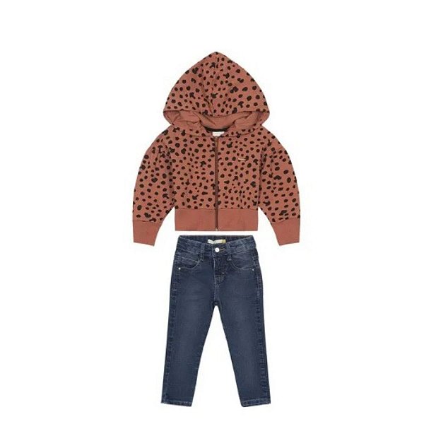 Conjunto Menina Jaqueta e Calça Jeans - Carinhoso