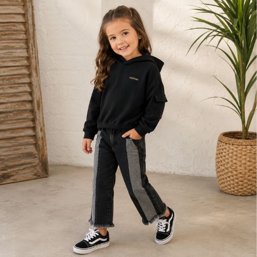 Conjunto Menina Blusa e Calça Jeans - Carinhoso