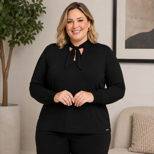 Blusa Feminina Viscose Plus Size Cereja Rosa