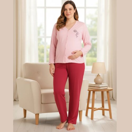 Pijama Feminino Para Amamentação e Gestante Izitex