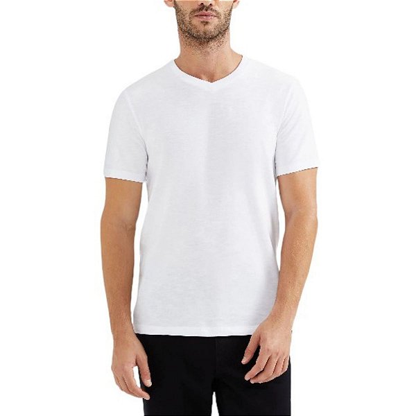 Camiseta Slim Masculina Gola V Hering