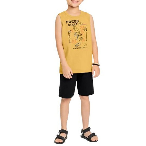 Conjunto Menino Game  Regata e  Shorts - Rei Rex