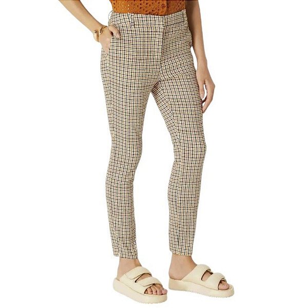 Calça Feminina em Alfaiataria Estampada Cintura Média  Hering
