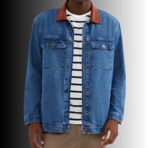 Jaqueta Jeans Masculina Gola Veludo - Hering