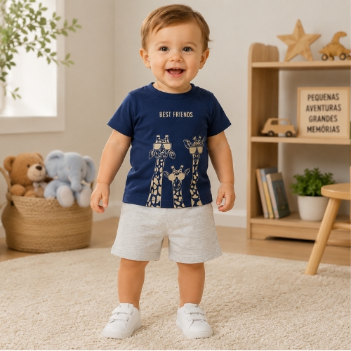 Conjunto Infantil Menino Girafa- Rei Rex