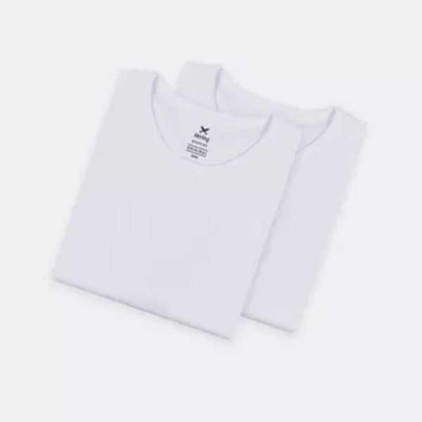 Kit Com 2 Camisetas Masculinas Básicas  Branca Hering