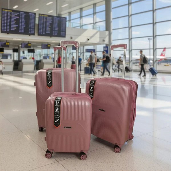 Kit Mala de Viagem Della 3 Peças 10Kg 23Kg e 32Kg