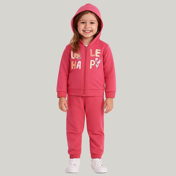 Conjunto Infantil Moletom Peluciado com Zíper – Kely Kety