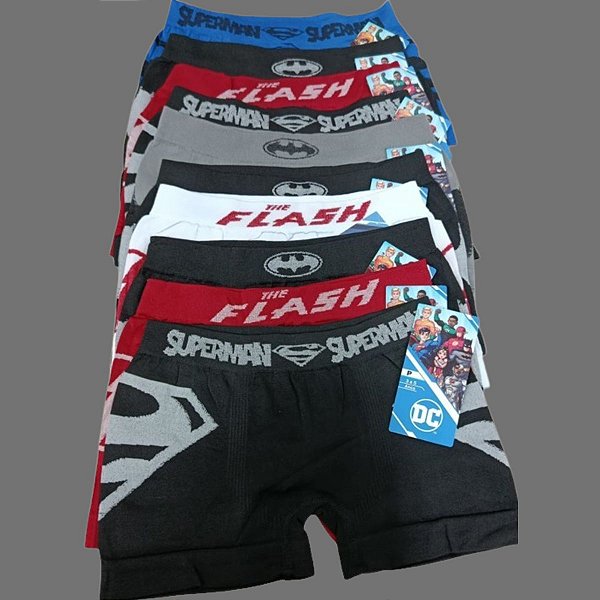 Kit 10 Cuecas Boxer Infantil em Poliéster Estampas Heróis - Altomax