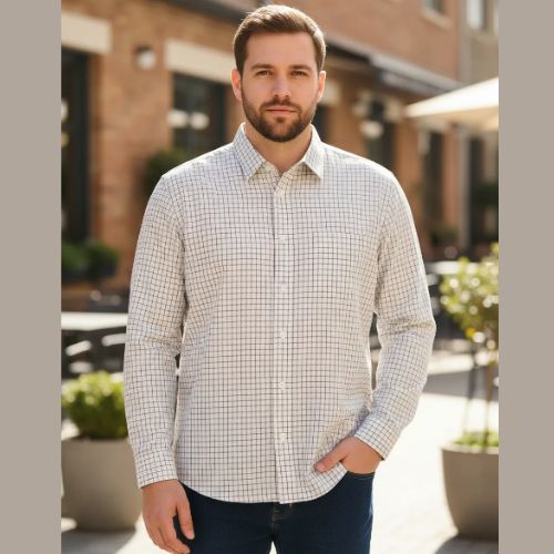 Camisa Masculina Xadrez Manga Longa com Bolso – Hering