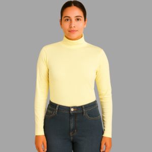 Blusa Gola Alta Feminina Manga Longa Tricot Comfort - Habana