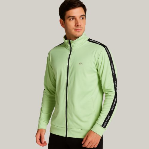 Jaqueta Masculina Regular em Poliéster com Forro Flanelado Verde Claro   Enfim