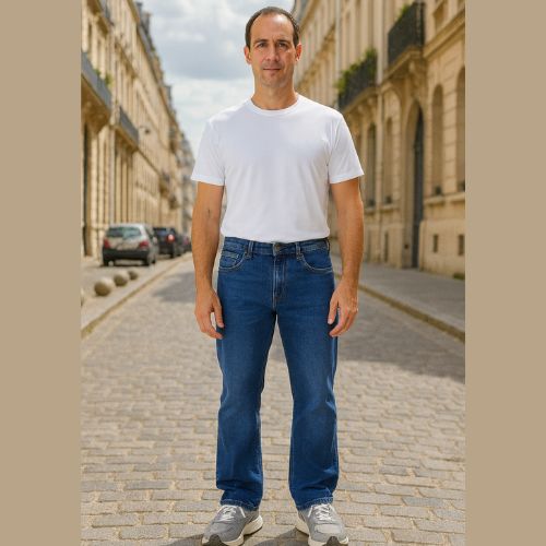 Calça Jeans Reta Masculino Cintura Média – Azul Marinho Casual e Elegante Malwee