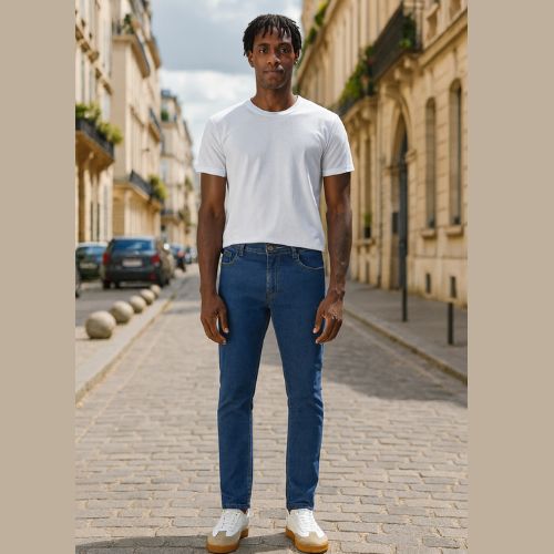 Calça Jeans Slim Masculino Cintura Média – Azul Marinho Casual e Elegante Malwee