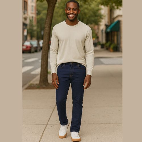 Calça Slim Masculina Azul Marinho Cintura Média – Conforto e Estilo Malwee