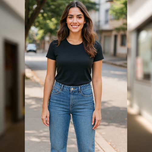 Calça Jeans Feminina Reta Azul Médio – Cintura Média  Malwee