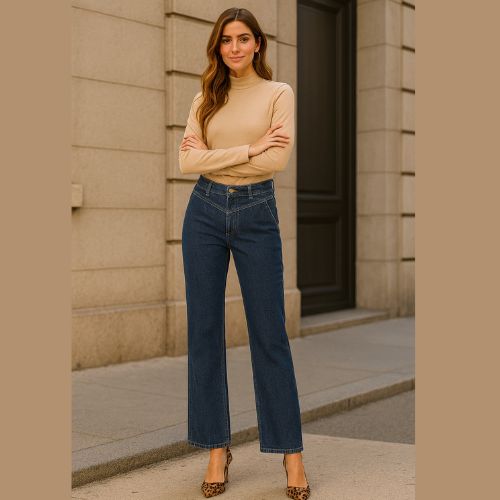 Calça Jeans Feminina Reta Azul Tradicional – Cintura Alta Enfim- Malwee