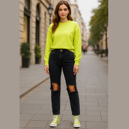 Calça Jeans Feminina Skinny Destroyed Preta – Cintura Alta  Malwee