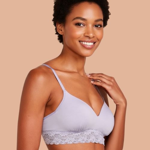 Sutiã Triângulo Com Bojo Sem Aro E Detalhe Em Renda  Hope