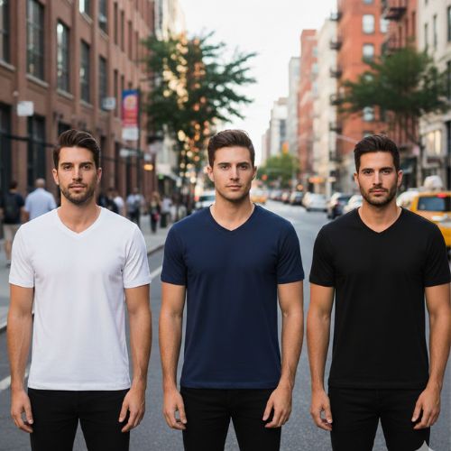 Camiseta Masculina Gola V em Viscose Hope