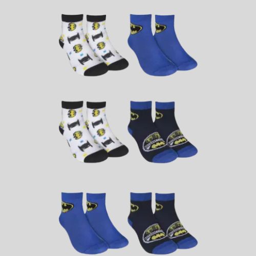 Kit 2 Pares de Meias 23/27 Infantil Cano Curto Batman