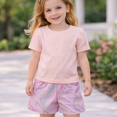 Conjunto Infantil Menina Blusa Texturizada e Shorts Estampado em Poliéster 4YOU- Cativa