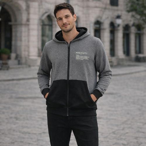 Blusa Masculina com Capuz Bolso Canguru Manga Longa com Punho Malwee