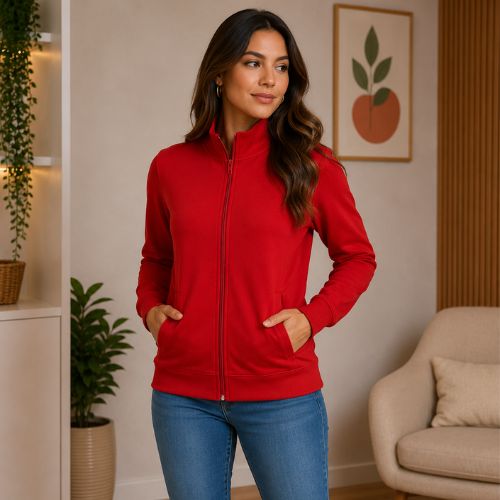 Jaqueta Feminina Moletom Stretch Vermelha- Malwee