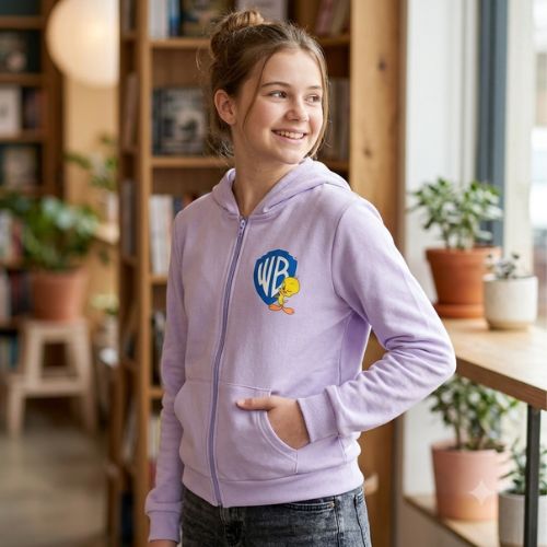 Jaqueta Moletom Flanelada Feminina Piu Piu Malwee Kids