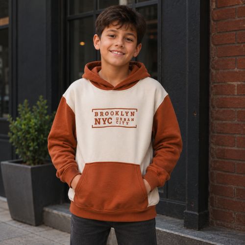 Blusão Infantil Oversized Brooklyn NYC com Capuz e Bolso Canguru Malwee Kids