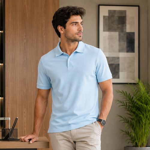 Camisa Polo Masculina Regular Manga Curta 2 Botões Hering