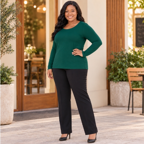Blusa Manga Longa Plus Size em Viscose- Malwee