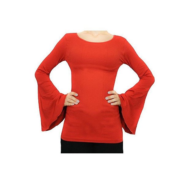 Blusa Manga Longa Trifil Boca de Sino Laranja