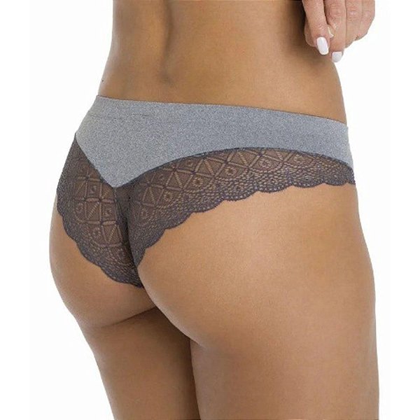 Calcinha de Malha com Renda Mescla Trifil