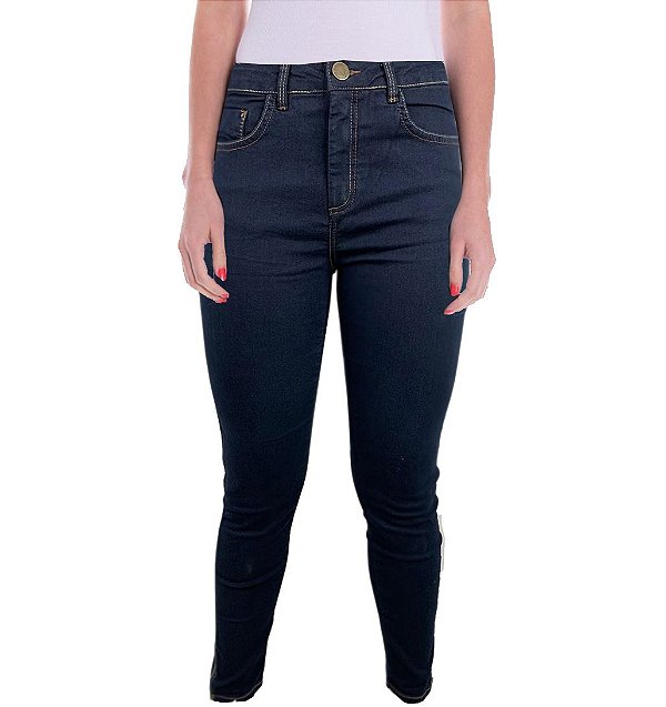 Calça Jeans Skinny Staroup Média Alta Azul Escuro