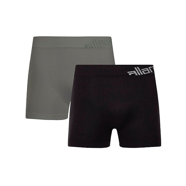 Kit 2 Cuecas Boxer Allarde de Algodão Cinza e Preto