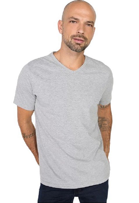 Camiseta Masculina Básica 1000004422 Gola em V Malwee