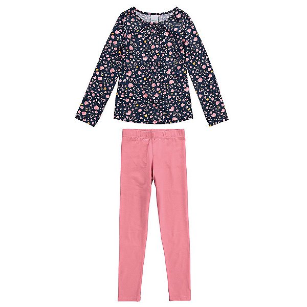 Conjunto Infantil Feminino Estampado 1000064456 Malwee Kids
