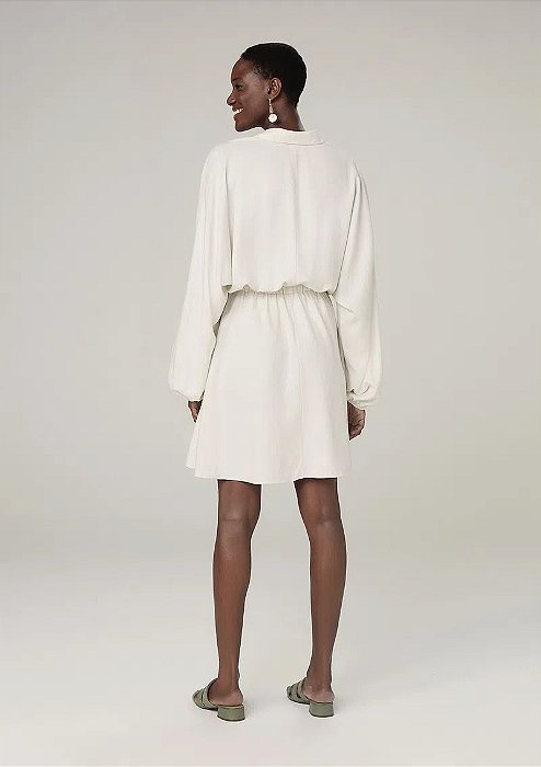 vestido de crepe manga longa