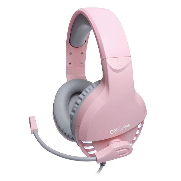 Headset Gamer Oex 7.1 Rosa Pink Fox Led Branco - HS414