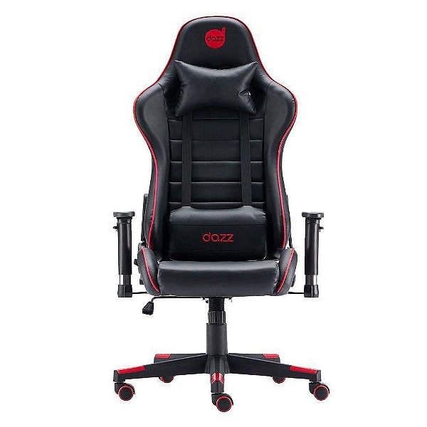Cadeira Gamer Dazz Prime X V2 Preto e Vermelho Com Almofada Para Lombar