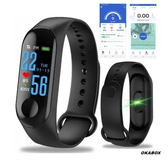 Smart Band Inteligente Relogio M3 Smartwatch Android - Android