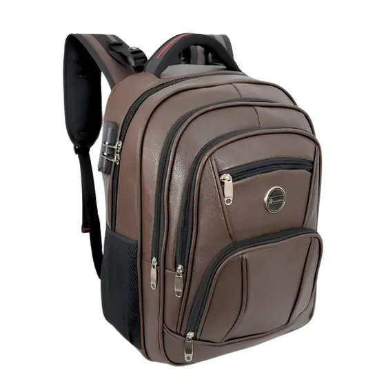 Kit Mochila Executiva Trabalho Saida USB + Carregador Portátil + Fone De Ouvido Bluetooth