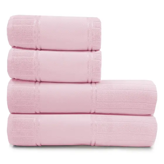 Jogo de Toalhas 4 Peças Banho e Rosto Algodão Aveludada Para Bordar Artesanalle Dohler - Rosa