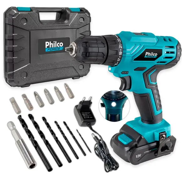 Furadeira Parafusadeira Philco 12V Sem Fio – Potência e Praticidade